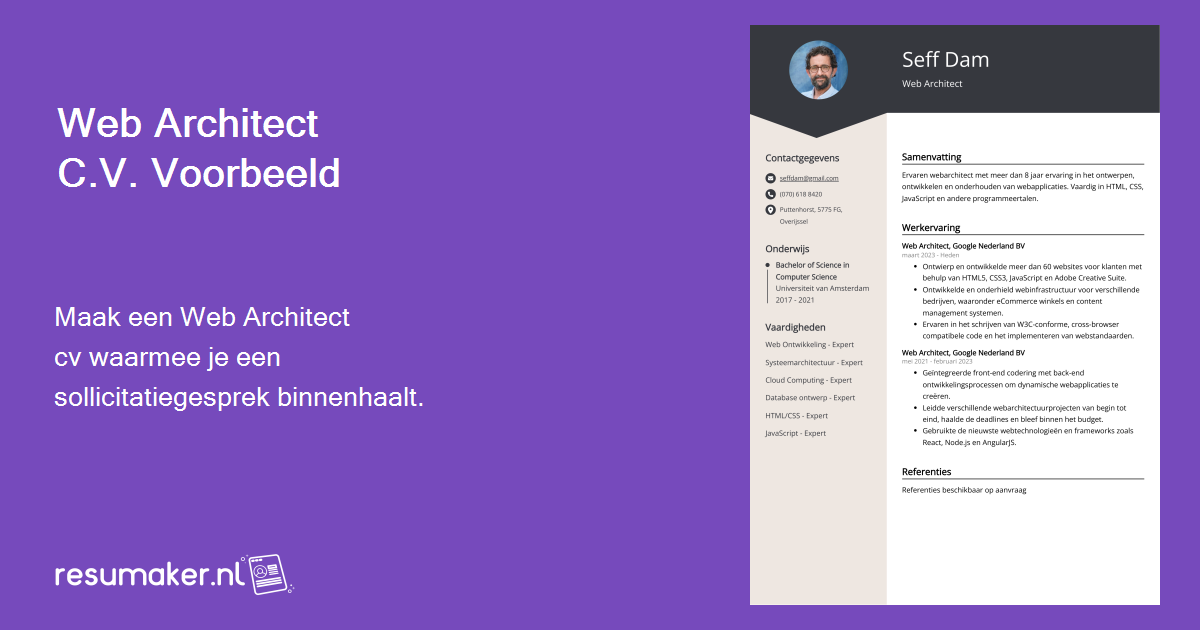 Web Architect CV Voorbeelden Gids