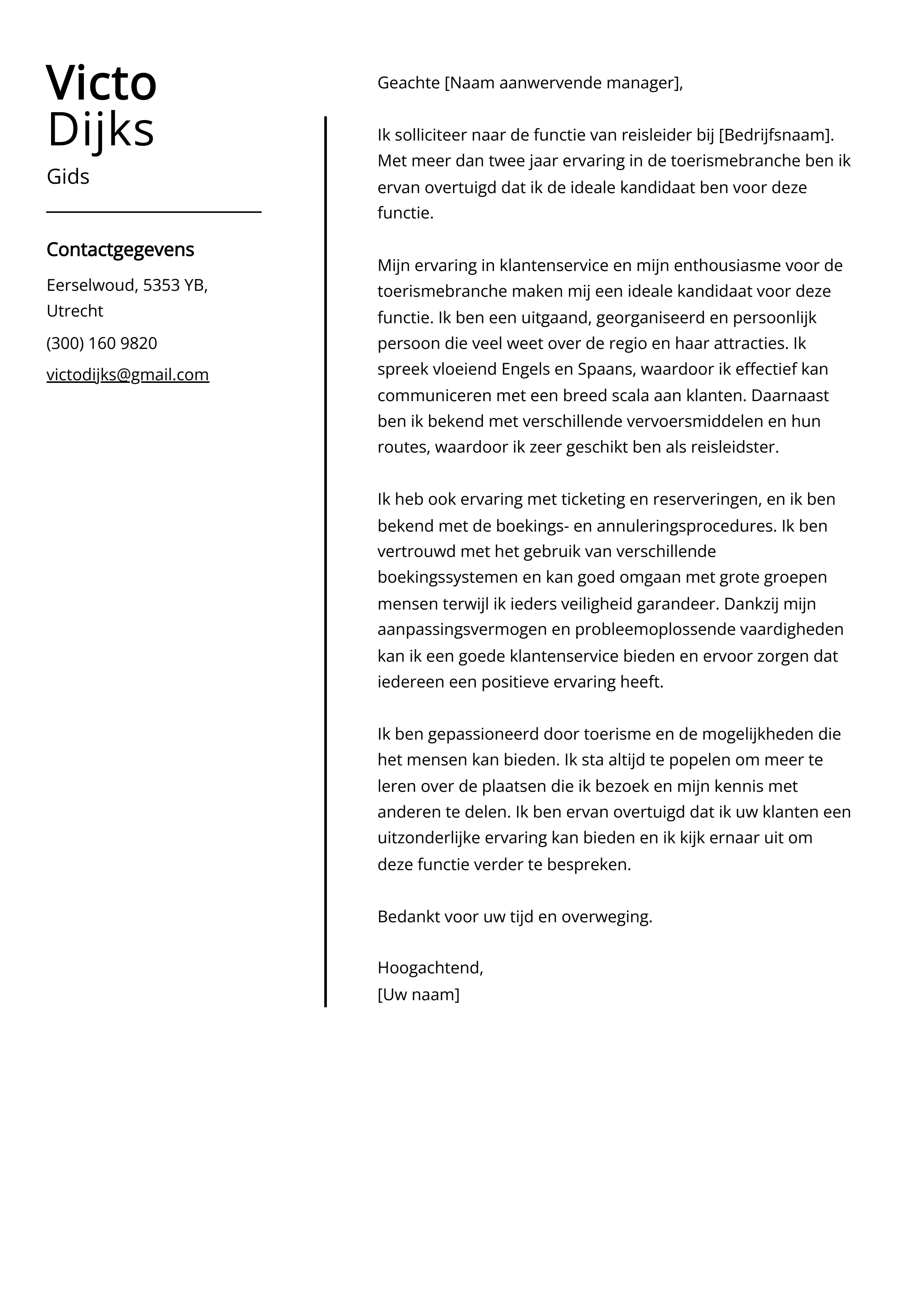 Gids sollicitatiebrief voorbeeld