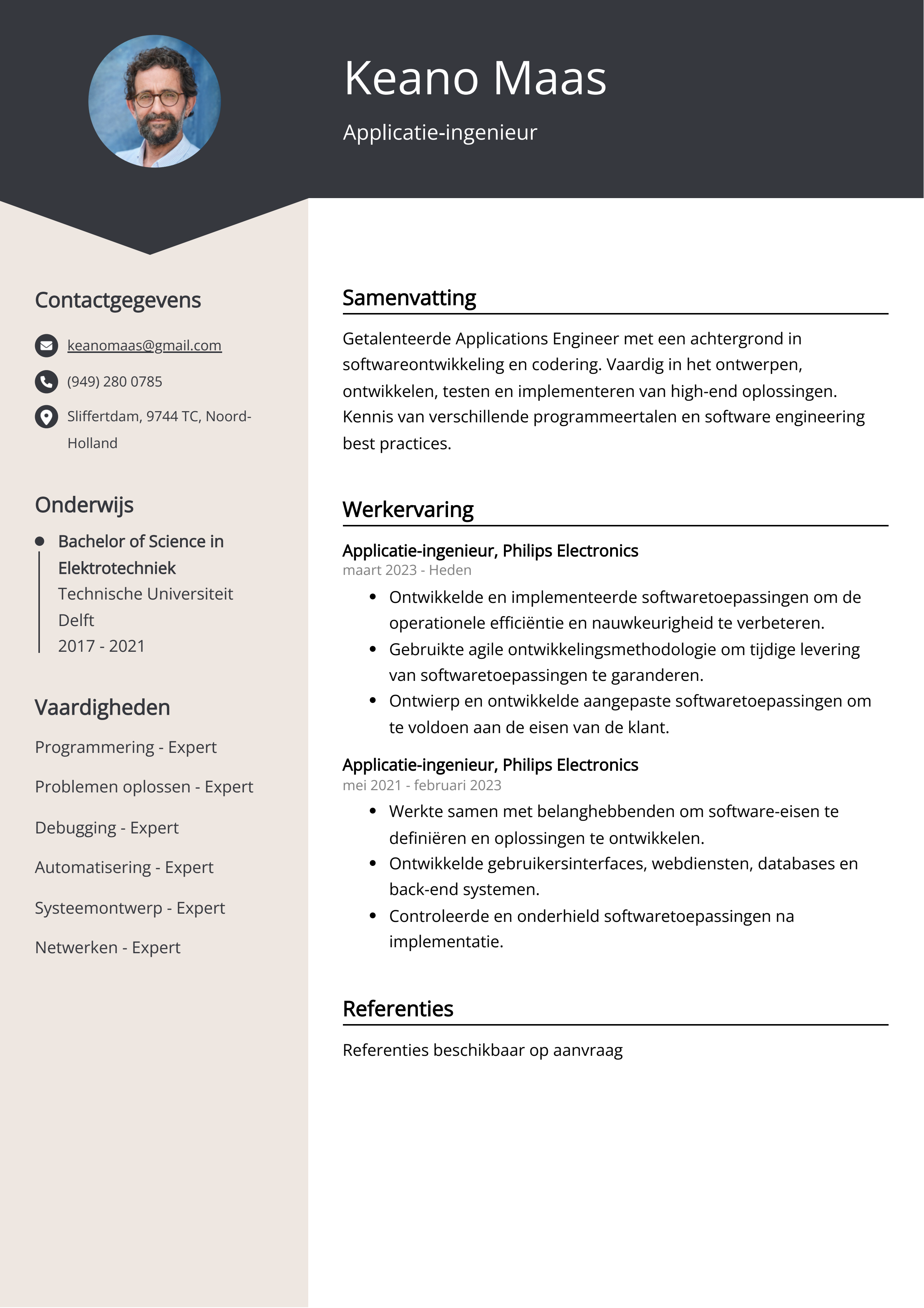 Applicatie-ingenieur CV Voorbeeld