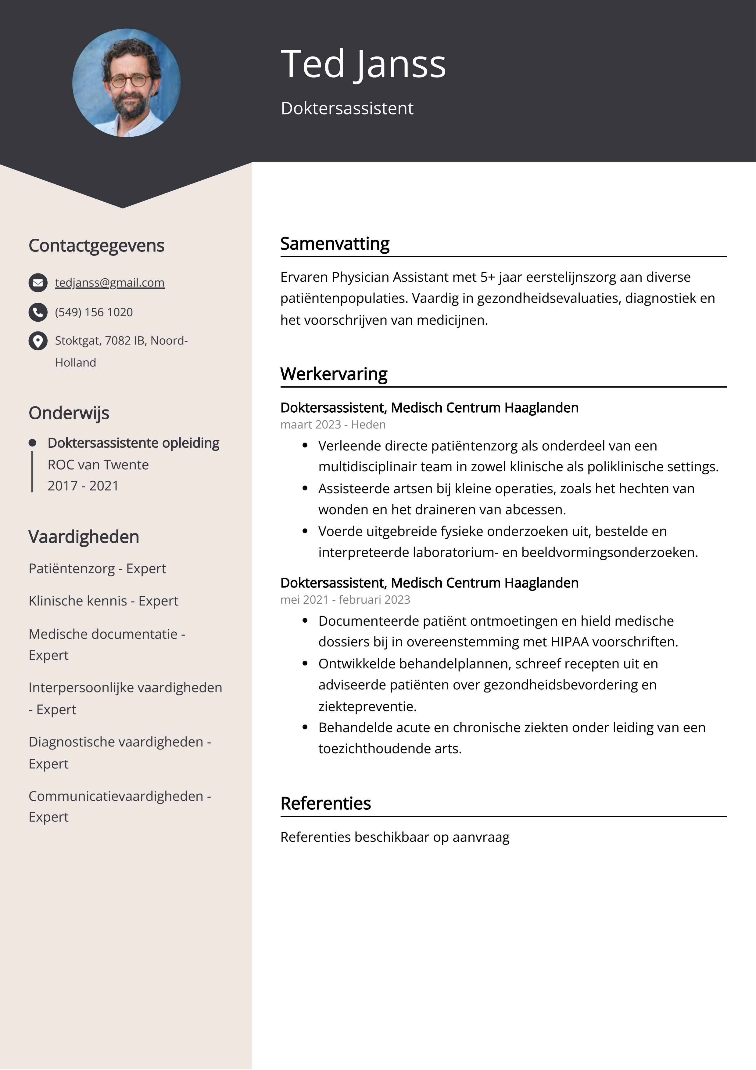 Doktersassistent CV Voorbeeld