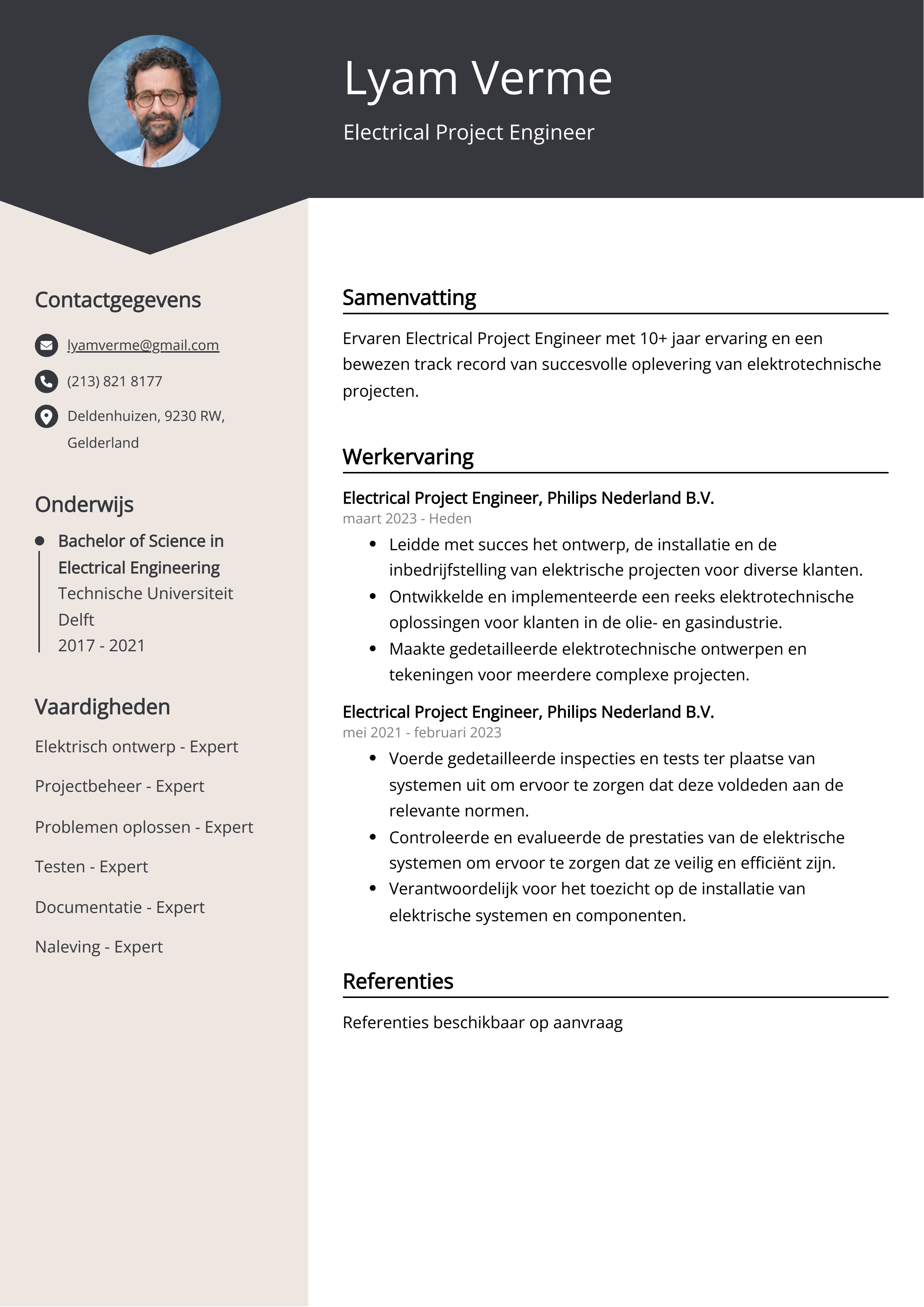 Electrical Project Engineer CV Voorbeeld