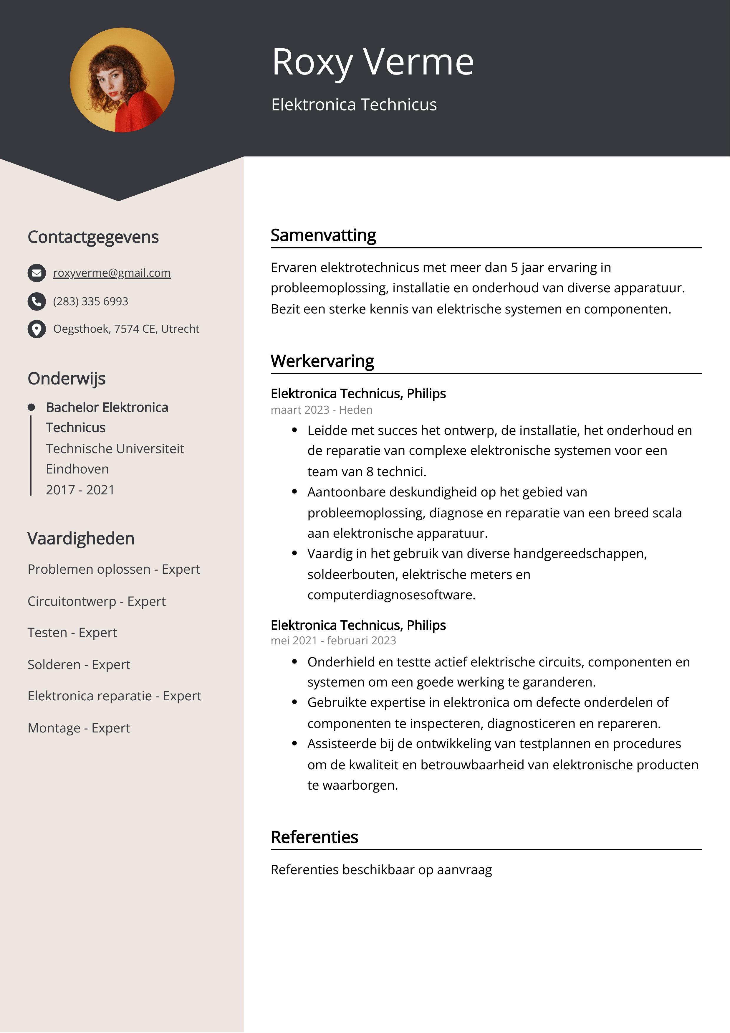 Elektronica Technicus CV Voorbeeld