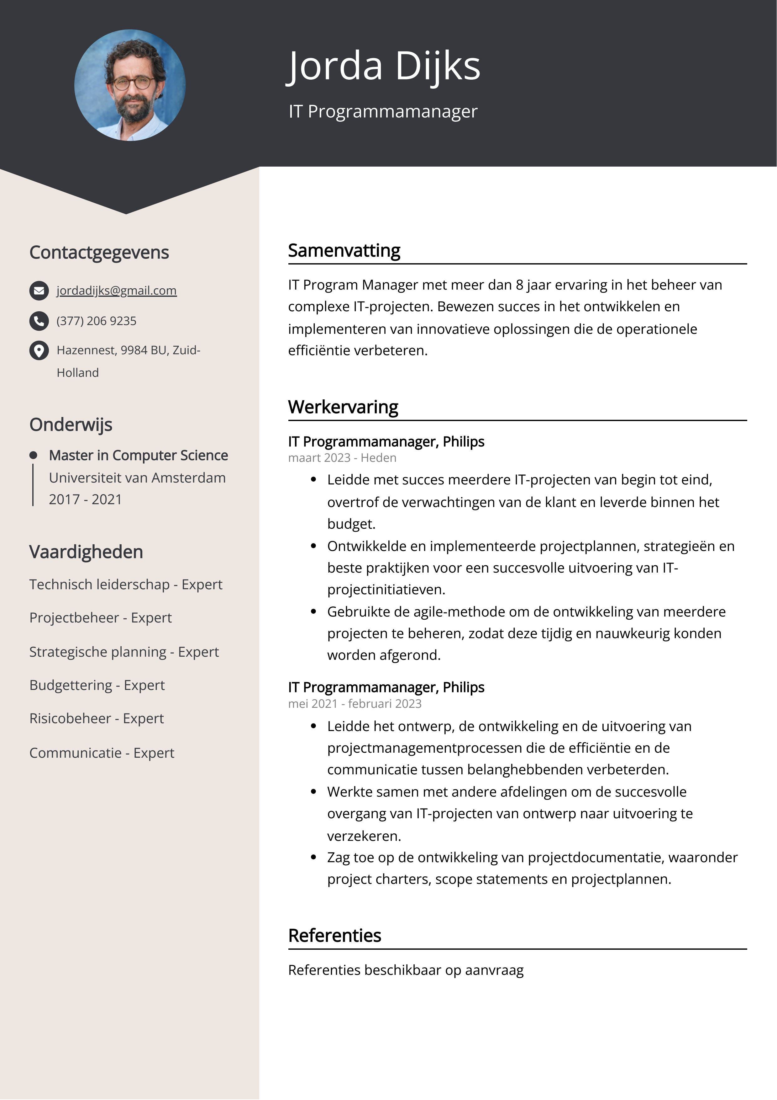 IT Programmamanager CV Voorbeeld