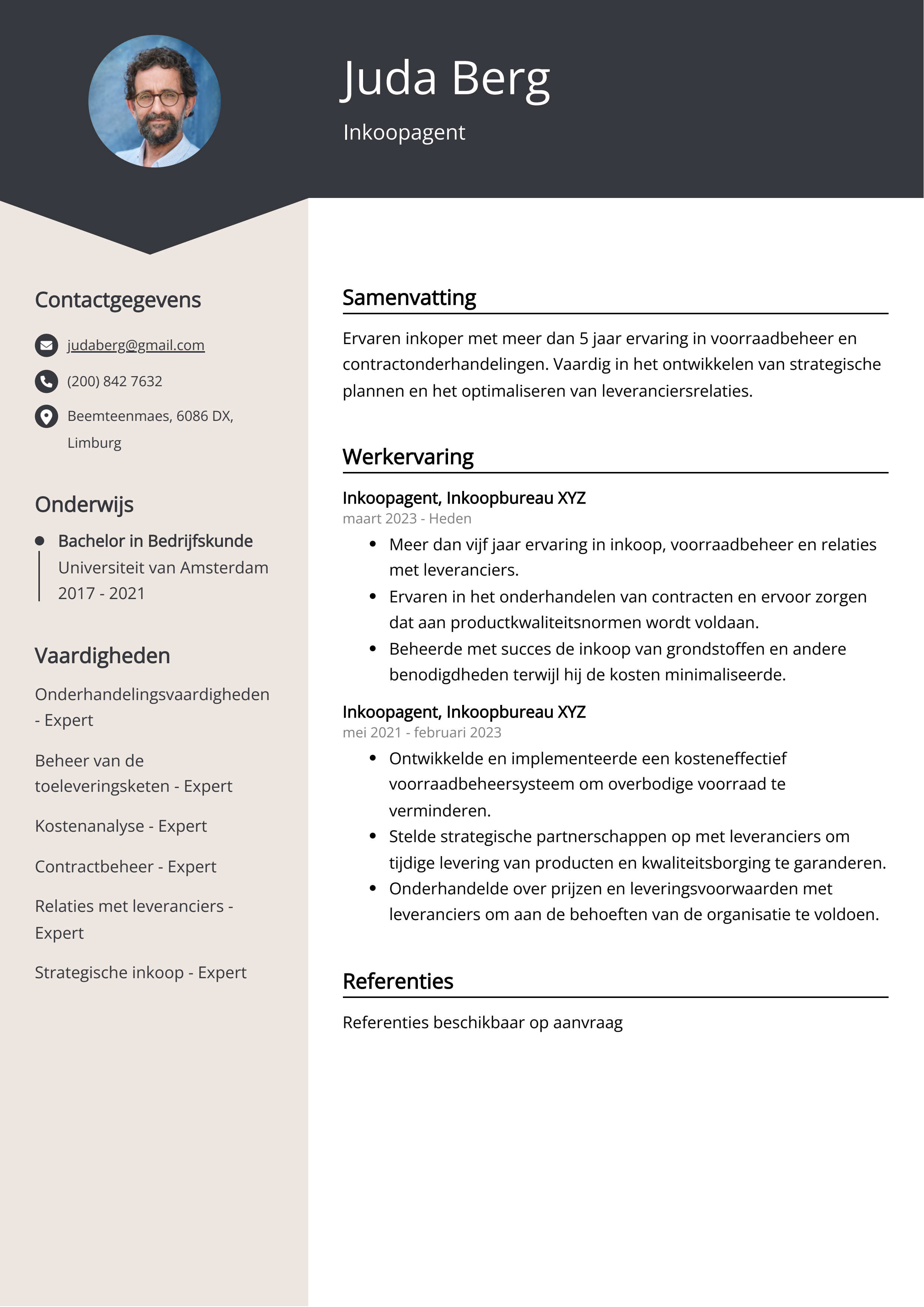 Inkoopagent CV Voorbeeld