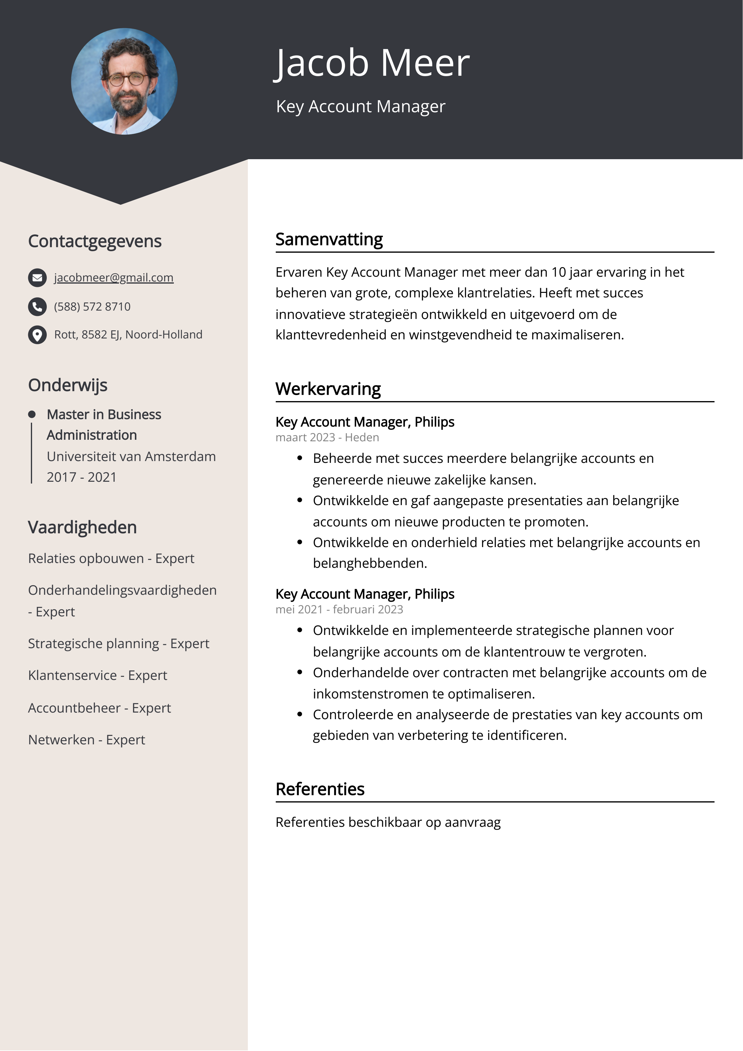 Key Account Manager CV Voorbeeld