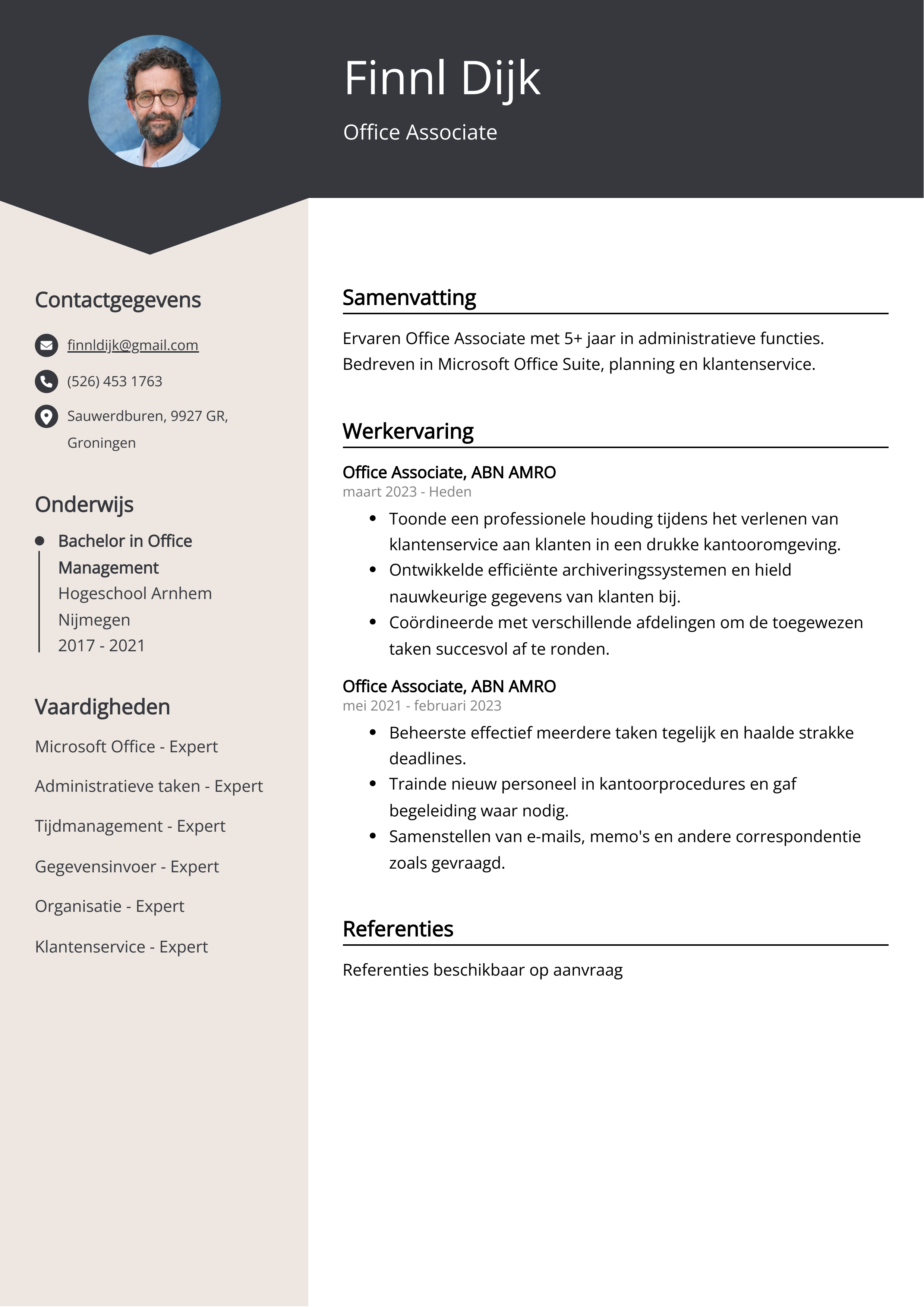 Office Associate CV Voorbeeld