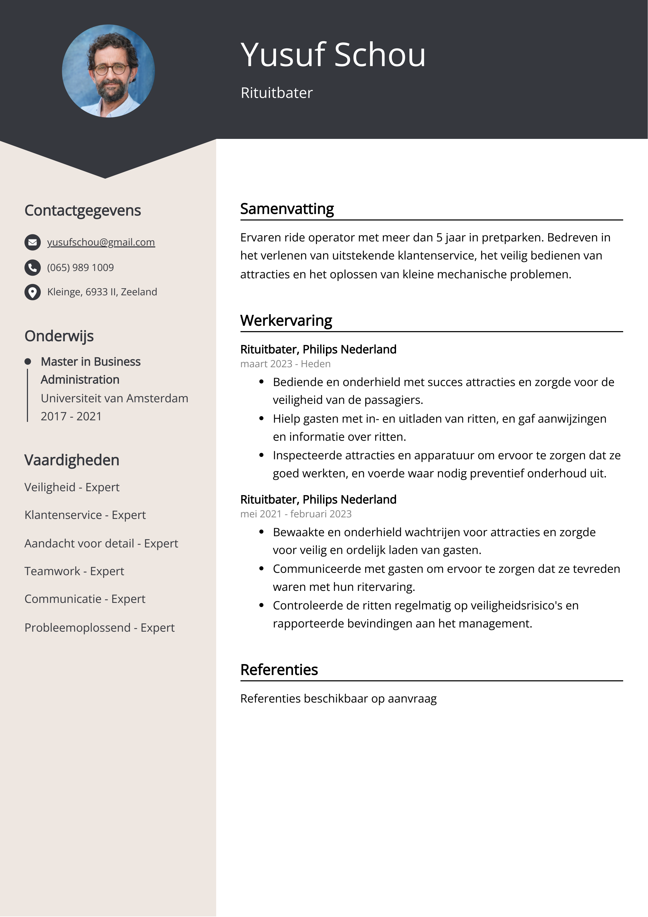 Rituitbater CV Voorbeeld