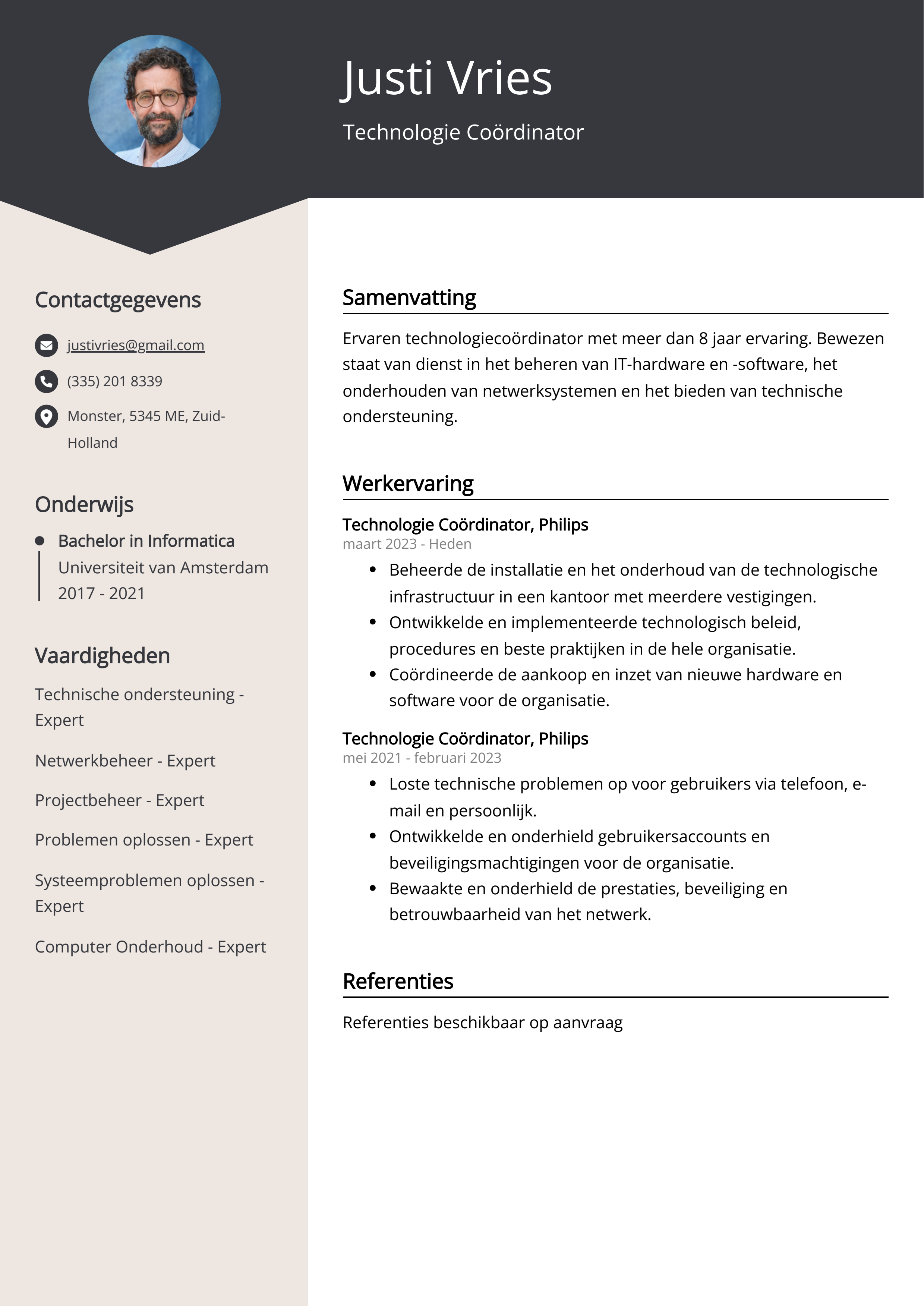 Technologie Coördinator CV Voorbeeld