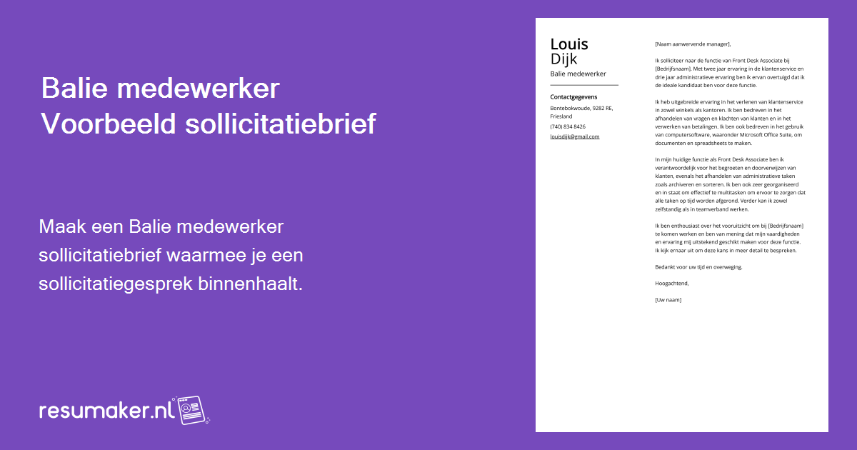 Balie Medewerker Sollicitatiebrief Voorbeeld Gids Banen Op Instapniveau Senior