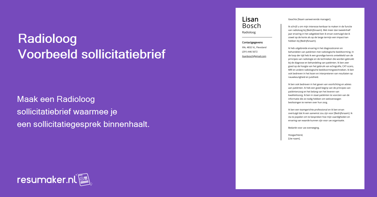 Radioloog Sollicitatiebrief Voorbeelden (Sjabloon & 20+ Tips)