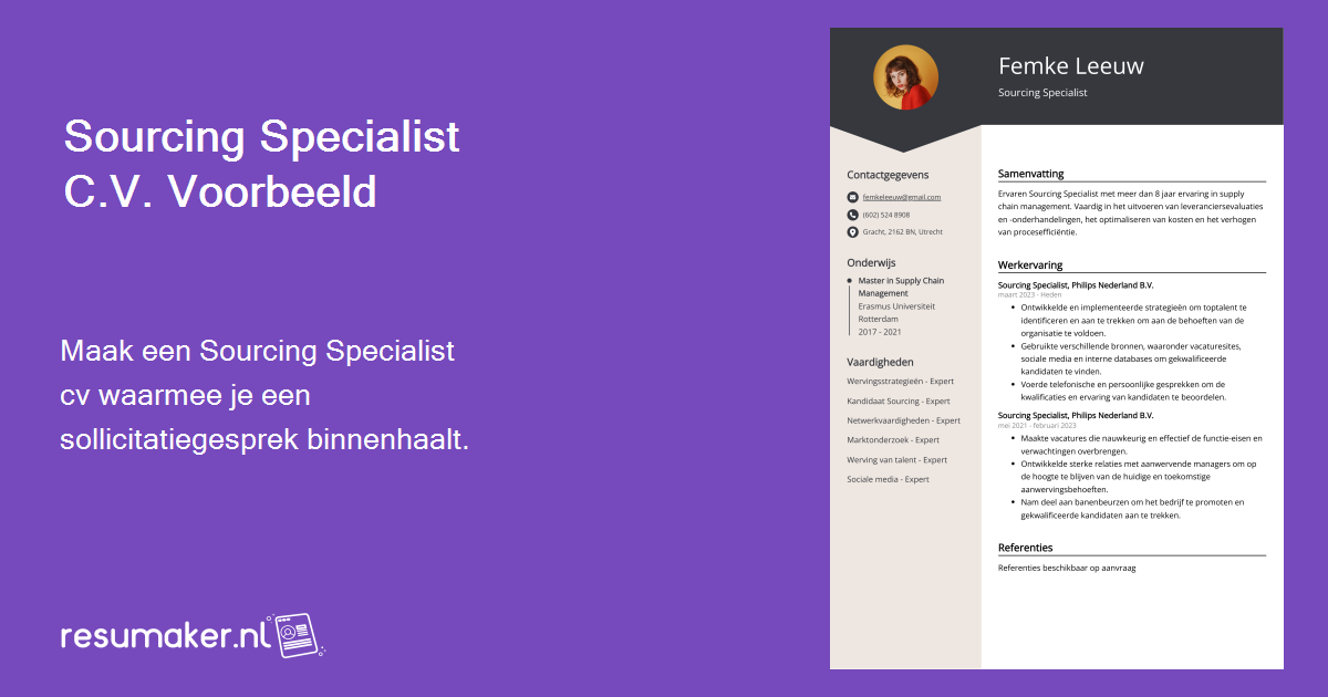 Sourcing Specialist CV Voorbeelden (Sjabloon & 20+ Tips)